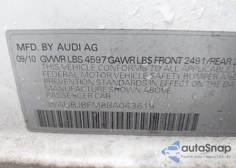 2011 Audi A3 2.0 Tdi Premium z USA, uszkodzony, nr VIN WAUBJBFM8BA043619